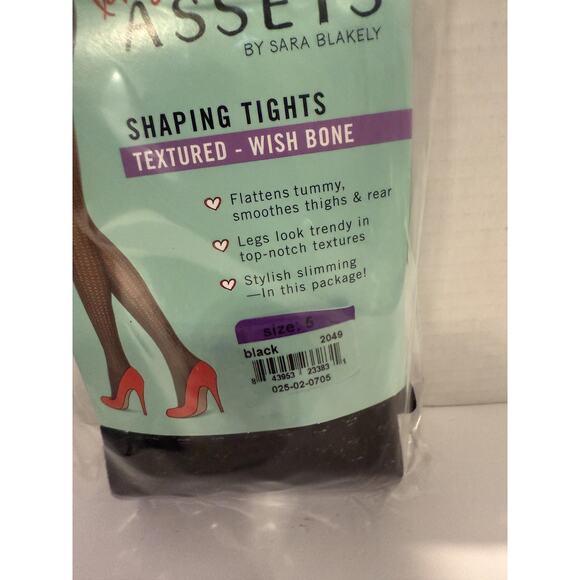 Assets by Sara Blakely Shaping Tights Womens 5 Wish Bone Textured Control Pantyh - Picture 2 of 4